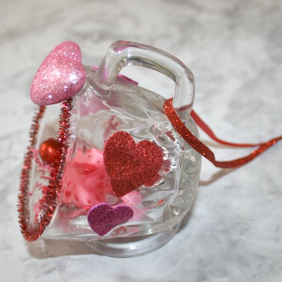 HAND CRAFTED Valentines Day Decor Ornament Table Upcycled Cup Rubber Duck Gift - Picture 3 of 11